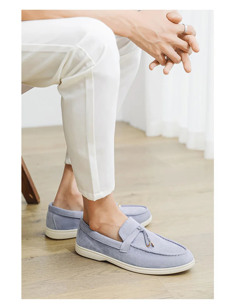 Summer Beige Moccasins For Men Comfortable Suede Casual Designer Men's Shoes Lightweight Slip-on Men Loafers zapatos para hombre - Clikcy