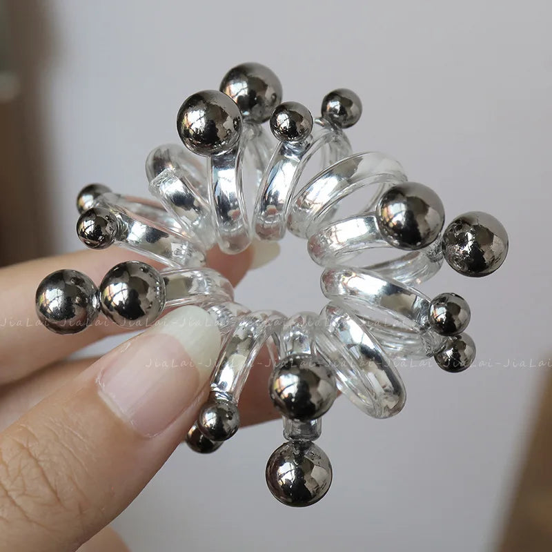 rope adult telephone cable ring Rabbit Cute Hair Ring Large Frosted Adult Hair Tie  head ring Children's telephone hephone Cable