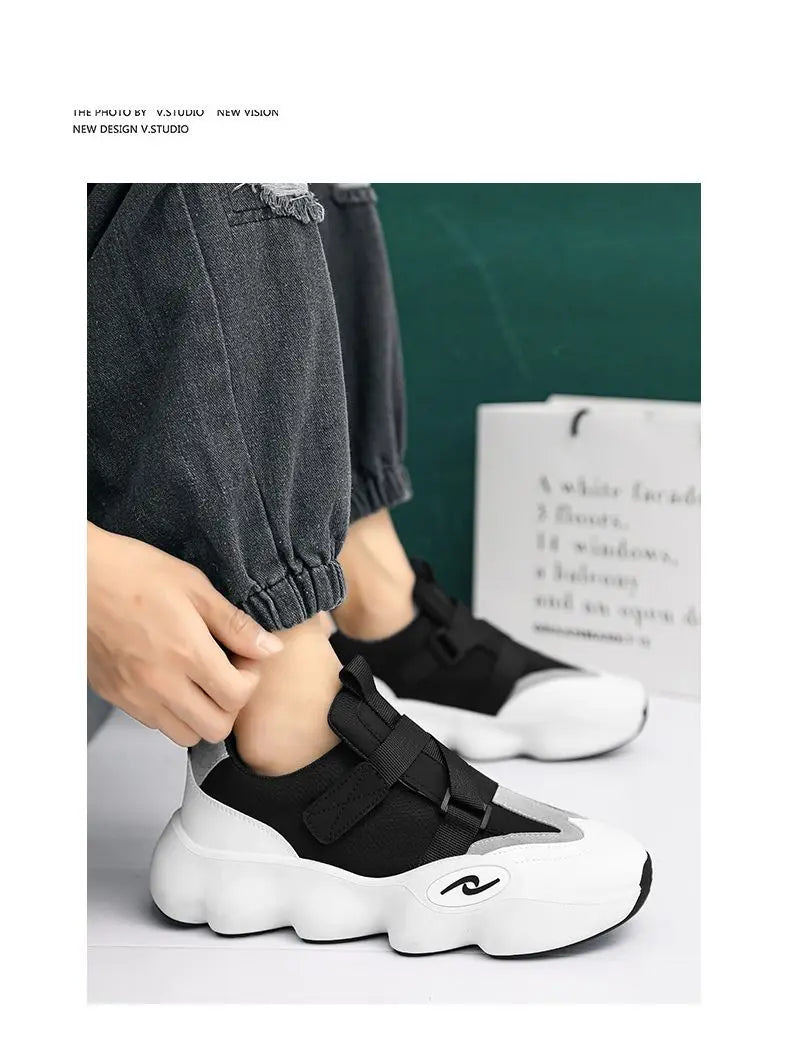 Summer Cool Man Shoes 2024 New Fashion Black Platform Sneakers Chunky Shoes Casual Y2k Trainers for Men