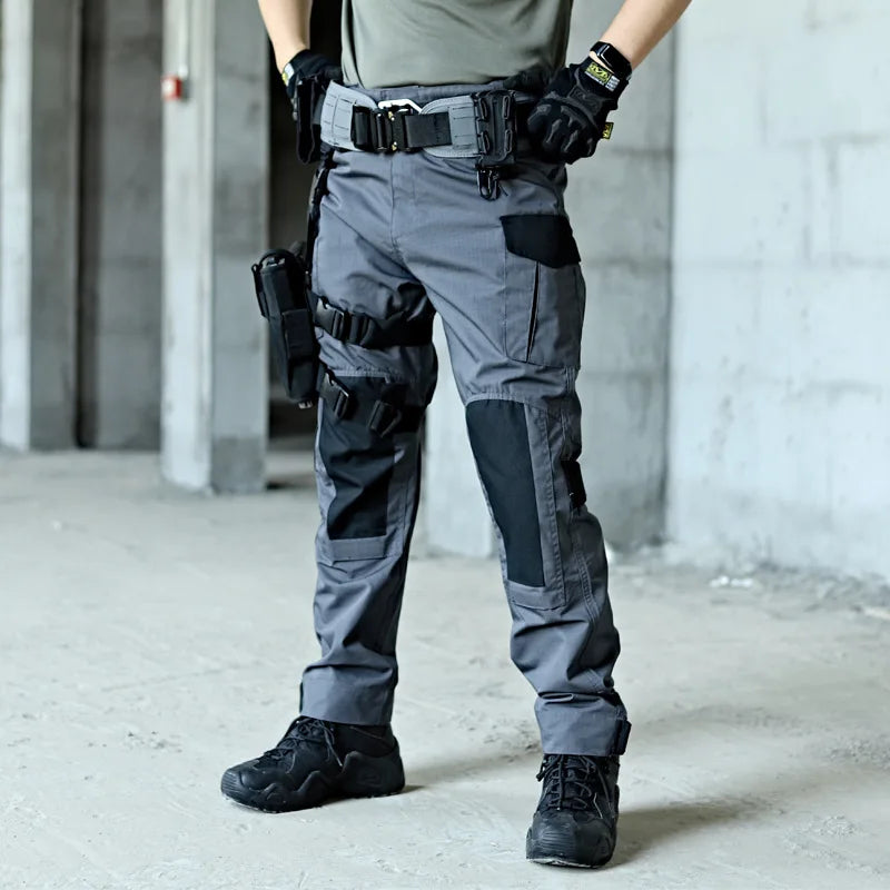 Wear-Resistant Outdoor Tactical Pants Mens Casual Cargo Trousers New Multi-pocket Waterproof Pant Work Hiking Training Trousers - Clikcy