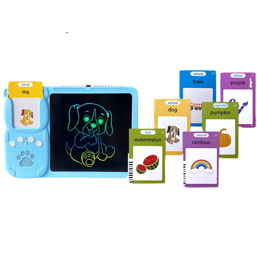 2 in 1 Talking Flash Cards LCD Writing Tablet Board Pad Toy Learning Education Preschool Montessori Speech Therapy Autism Toys - Clikcy