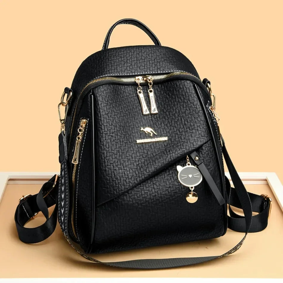 New Luxury Design Leather Women Backpack Casual School Bag for Teenager Girls Travel Back Pack Ladies Bagpack Mochilas Sac A Dos - Clikcy