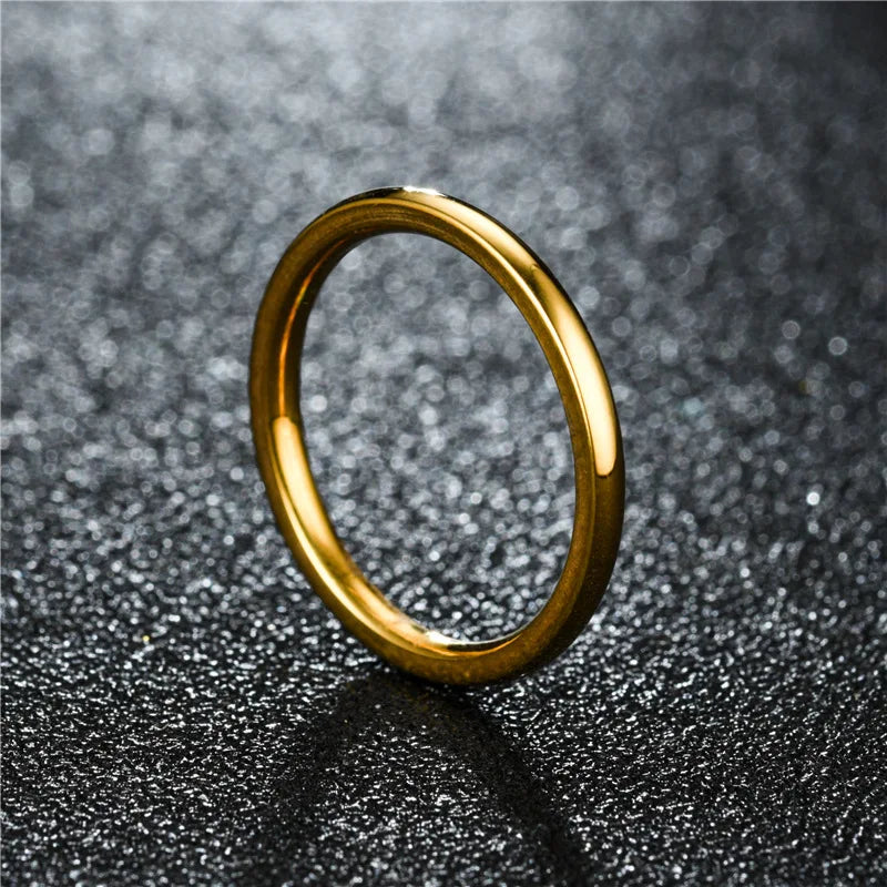 2024 New 1mm Simple Stainless Steel Circle Rings for Women Fashion Super Fine Girls Engagement Ring Jewelry Accessories Gifts - Clikcy