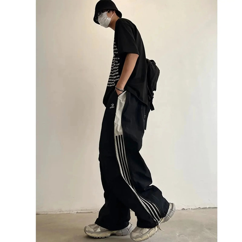 Loose Fit Men's Jeans Thin Quick Dry Straight Leg Casual Long Pants Summer New Style American High Street Trend Brand - Clikcy