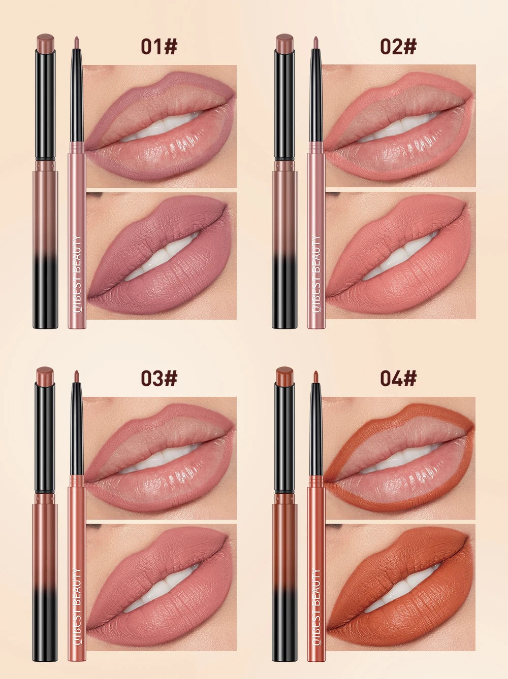 2023 New Matte Nude Lipstick Pen Long Lasting Lipliner Lip Pencil Waterproof Lip Liner Contour Sexy Red Lip Makeup Set For Women - Clikcy