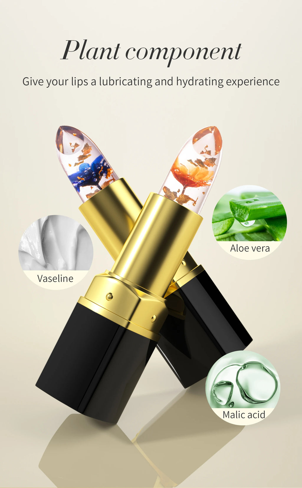 1PC Color Changing Lipstick Long Lasting  Jelly Lipsticks Lip Balm Moisturizing Makeup Lip Plumper Lip Tint Cosmetics For Women - Clikcy