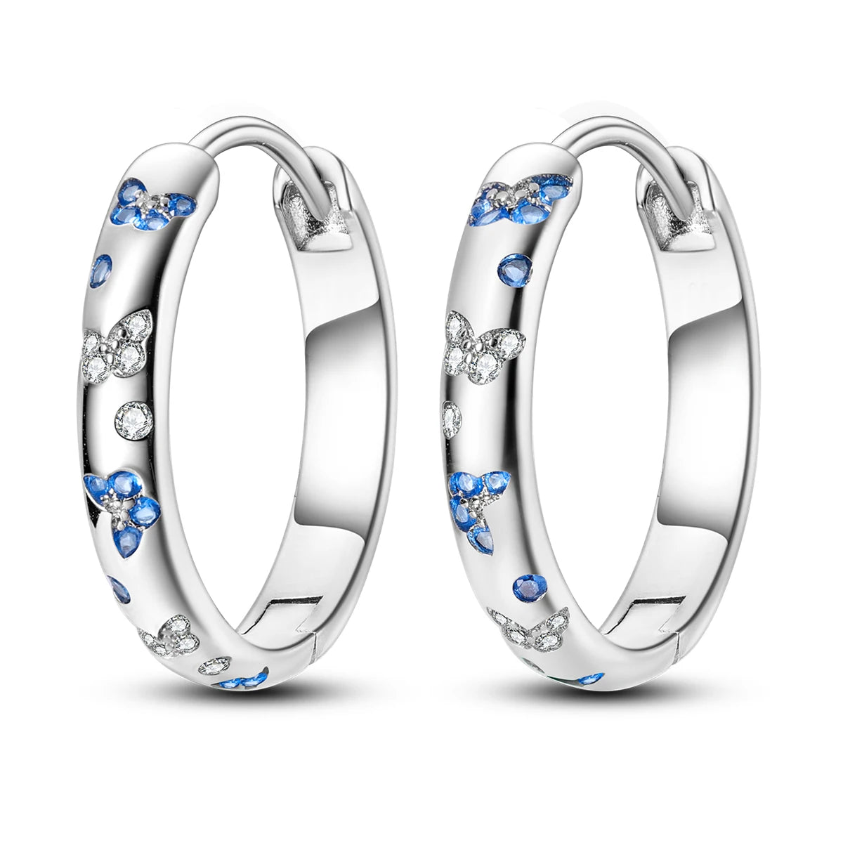 Original 925 Sterling Silver Women Hoop Earrings High Quality Shine Zircon U Shaped Classic Style Earring For Women Jewelry Gift