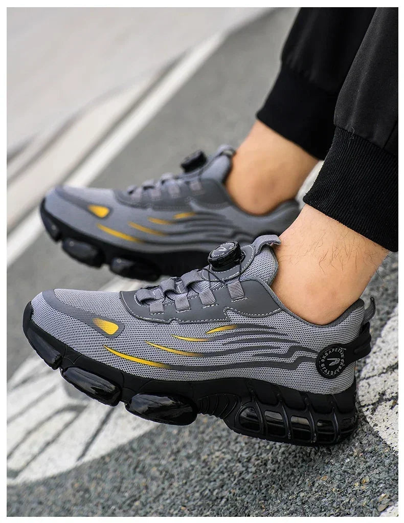 Rotating Button New Safety Shoes Men Anti-smash Anti-puncture Work Shoes Fashion Men Sport Shoes Security Protective Boots Men - Clikcy