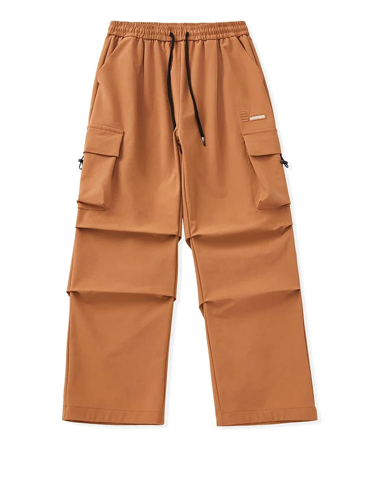 New Plus Size 8XL Men Casual Straight Pants Trousers Ice Silk Fashion Hip Hop Sweatpants Outdoor Stand Pocket Cargo Pants Y2K - Clikcy