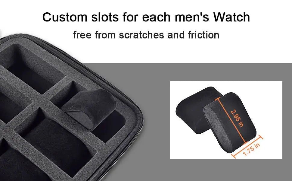Watch  Case Box,10 Slots Men Women Display Box Stand Roll for All Wristwatches, Digital Sports, Smartwatches 42mm (case only) - Clikcy