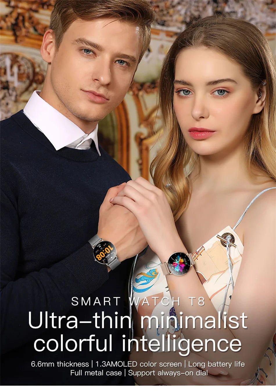 LIGE Ultra Thin Smart Watch Women AMOLED 360*360HD Screen Fashion Ladies Smartbracelet Call Reminder Men Waterproof Smartwatches - Clikcy