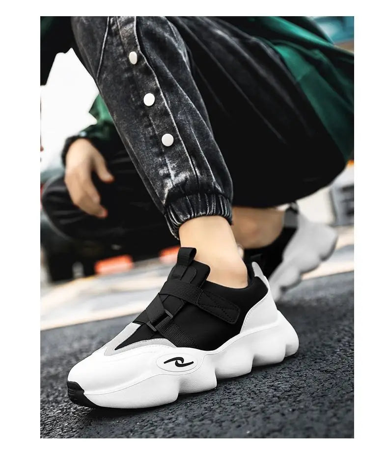 Summer Cool Man Shoes 2024 New Fashion Black Platform Sneakers Chunky Shoes Casual Y2k Trainers for Men