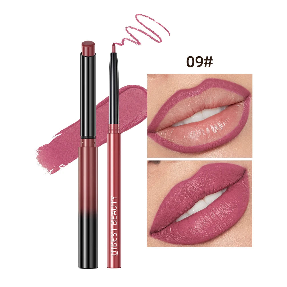 2023 New Matte Nude Lipstick Pen Long Lasting Lipliner Lip Pencil Waterproof Lip Liner Contour Sexy Red Lip Makeup Set For Women