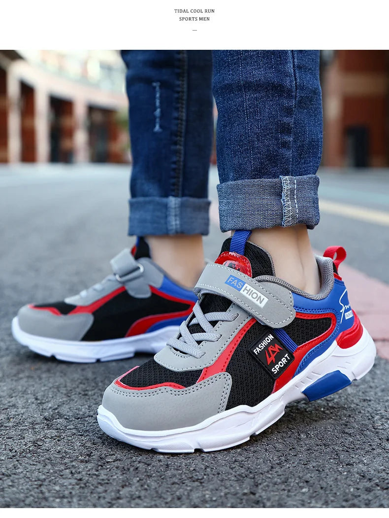 Kids' Sneakers Children Casual Sports Shoes for Boys Breathable Summer Mesh Kids Hook&Loop Students Girls School Running Shoes - Clikcy