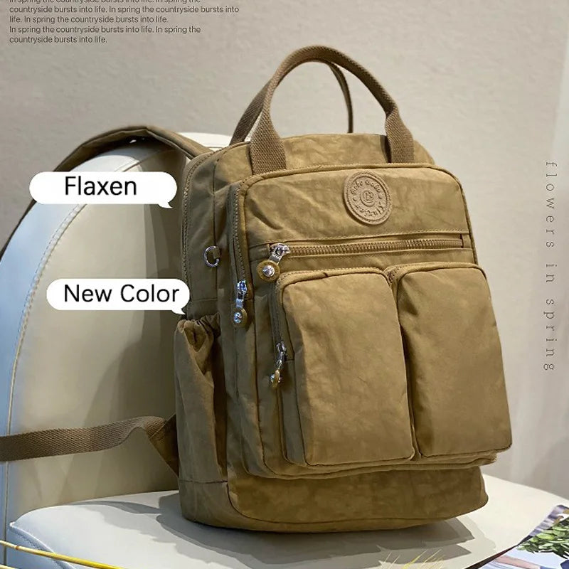 Large Capacity Backpack for Women Multi-pockets Nylon Women's Bag Causal Waterproof School Bags Laptop Backpack Stylish Backpack - Clikcy