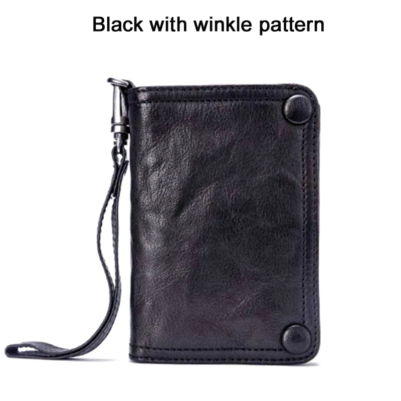 Vintage Genuine leather wallet Men leather long wallet men purse clutch bag male money clips zip around money bag card holder - Clikcy