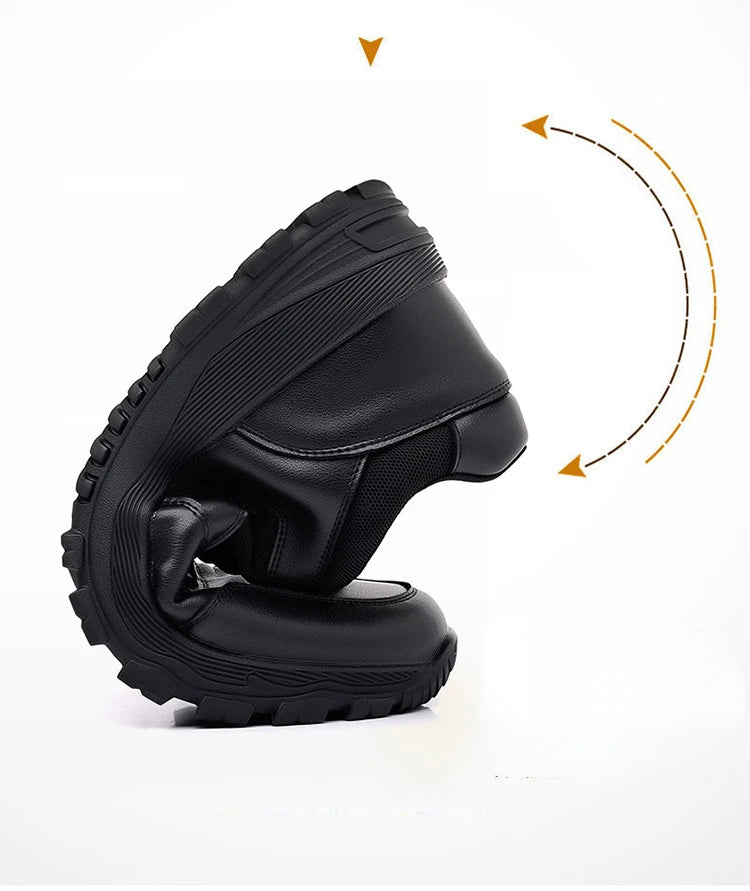 New Platform Cow Leather Casual Sneakers for Men Designer Autumn Winter Cotton Black Outdoor Men's Sports Shoes Zapatos Hombre - Clikcy