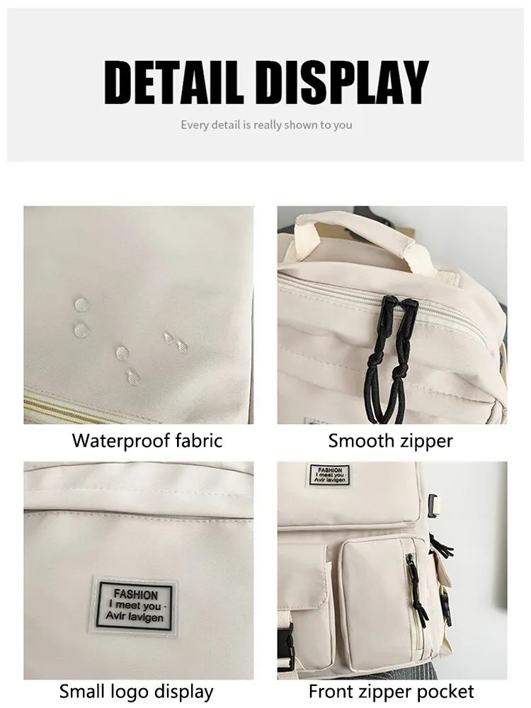 Shoulder bag Men's and Women's Universal Nylon Large Capacity Casual Schoolbag Plug Buckle Computer Backpack Daily Commuting - Clikcy