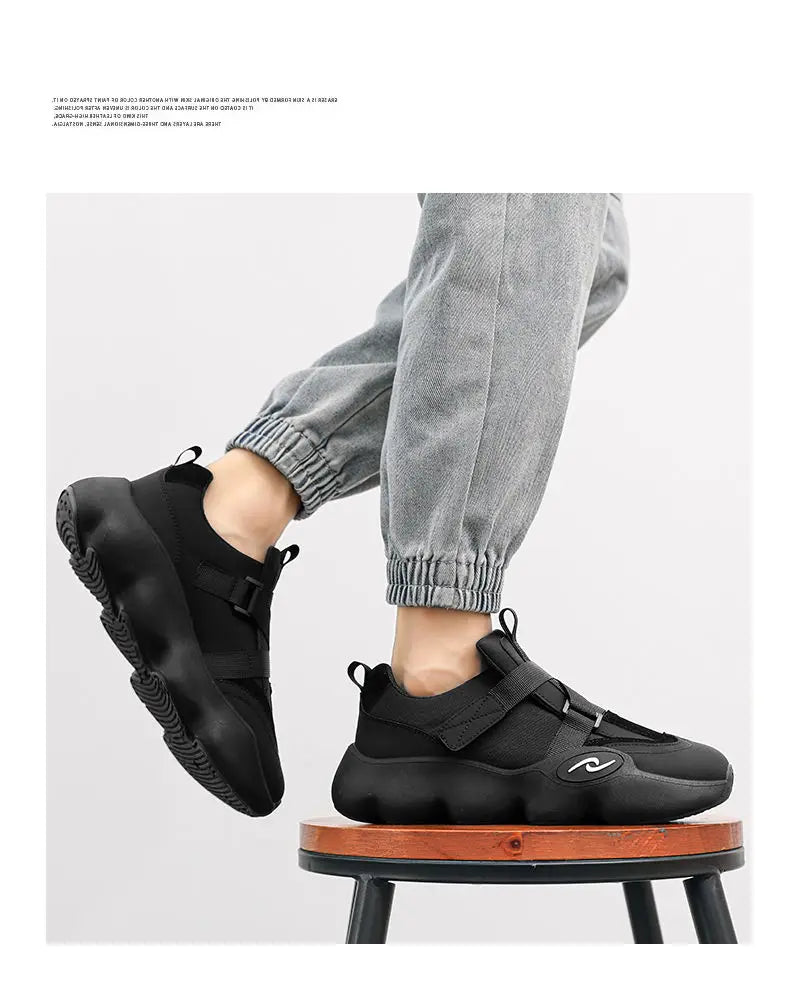 Summer Cool Man Shoes 2024 New Fashion Black Platform Sneakers Chunky Shoes Casual Y2k Trainers for Men