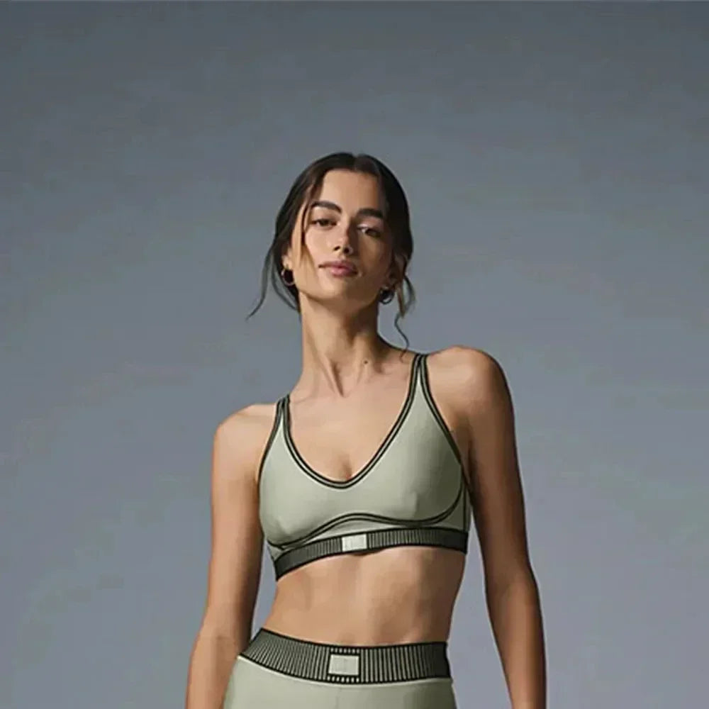 Women's Yoga Set Fitness Air Lift High waist 7/8 Line gaiter Bra with pad Fit comfortable fitness set Slimming outdoor gaiter - Clikcy