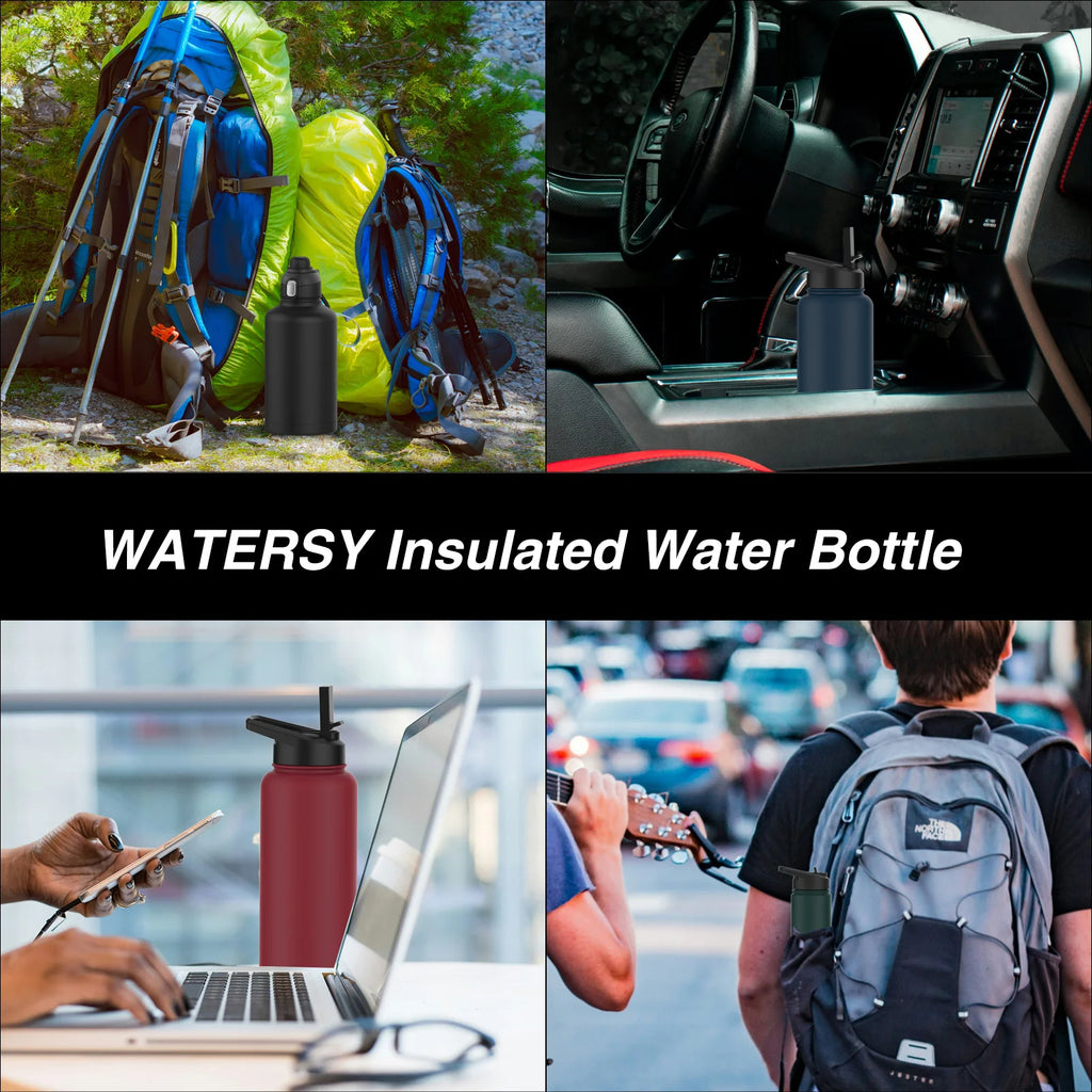 900ML Stainless Steel Thermal Mug with Handle Large Capacity Insulated Cup Office and Home Tumbler Outdoor Sports Water Bottle - Clikcy