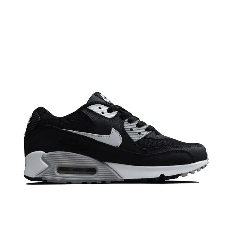 Nike Air Max 90 Men's and Women's Running Shoes Breathable Retro Waffle Shoes Forrest Gump Shoes Black and White Gray/white Hook