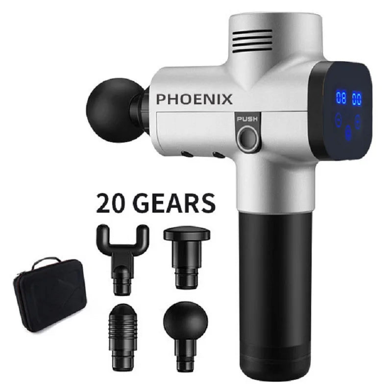 Phoenix A2 Massage Gun Muscle Relaxation Deep Tissue Massager Dynamic Vibrator Back Portable Handheld Display Fascia Gun Massage - Clikcy