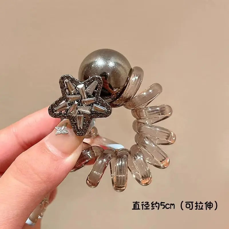 rope adult telephone cable ring Rabbit Cute Hair Ring Large Frosted Adult Hair Tie  head ring Children's telephone hephone Cable - Clikcy