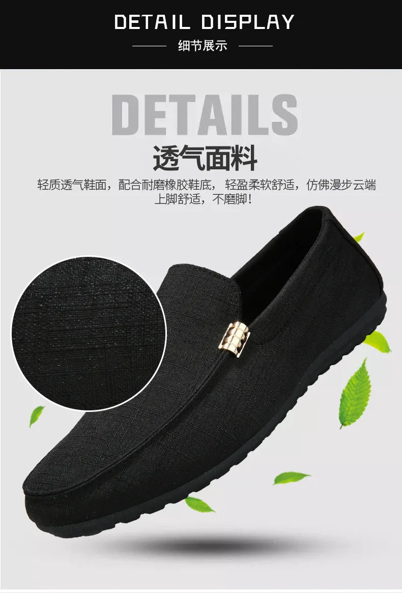 Black Loafers for Men Soft Bottom Casual Shoes Classic Comfort Moccasins Shoes Man Flat Driving Shoes Light Male Walking Sneaker