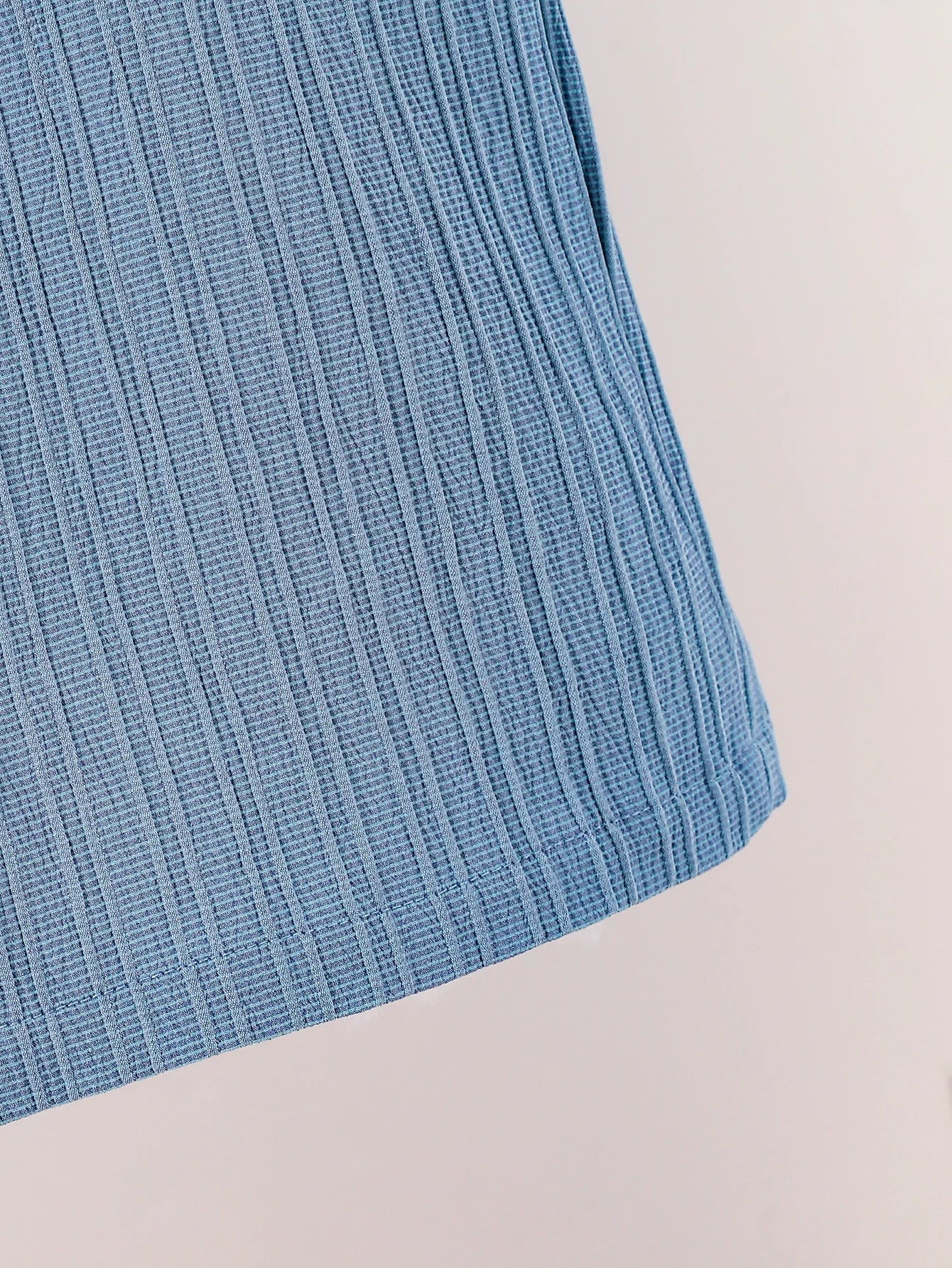 New adult summer open chest button short sleeved+loose shorts casual outfit - Clikcy