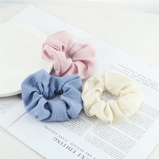 3Pcs/Lot Korean Printing Large Hair Bands For Women Girl Elastic Hair Ring Fashion Scrunchies Dating Party Headdress Accessories
