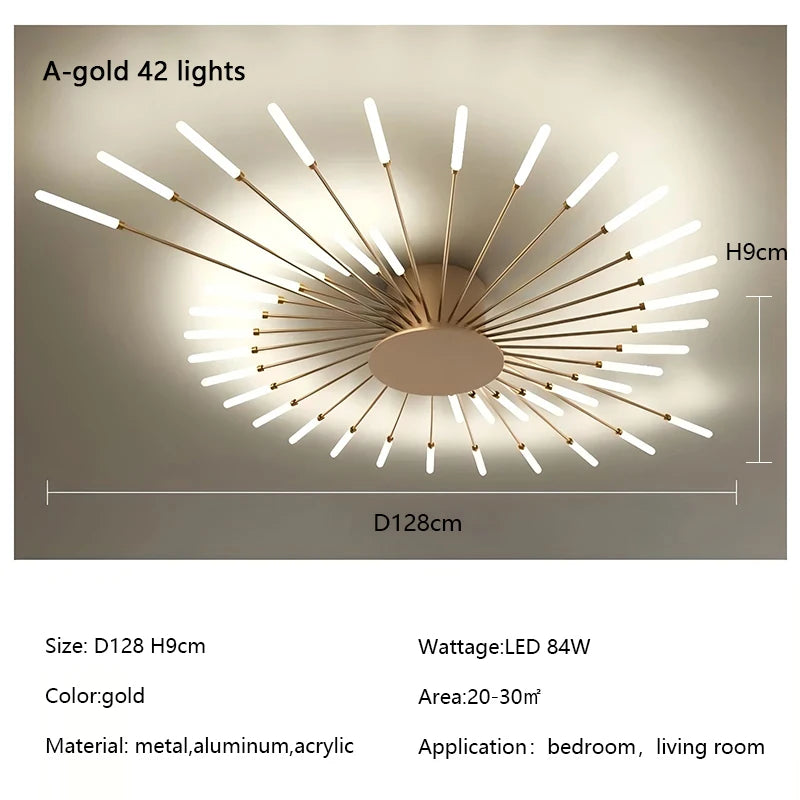 Modern Creativity Fireworks Led Ceiling Lights Living Dining Room Ceiling Chandeliers Lighting Bedroom Luster Lamps Luminaire