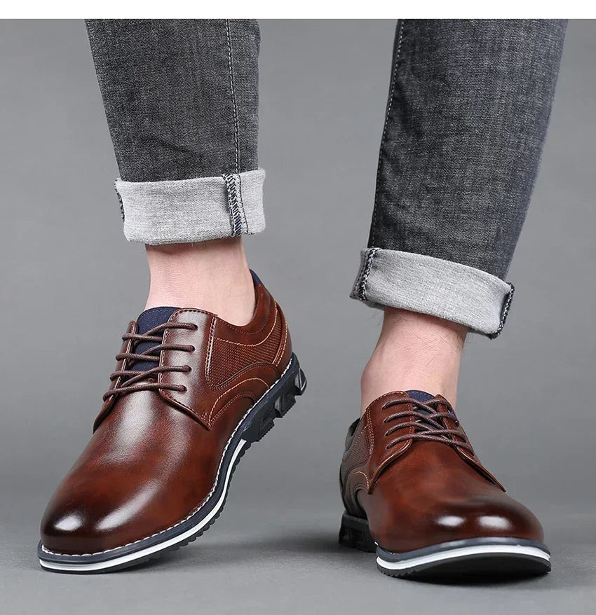 Men's Casual Leather Shoe Spring 2024 Men's Shoes Comfortable Silp on Work Shoes Male Soft Non-slip Loafers Summer Flat Shoe