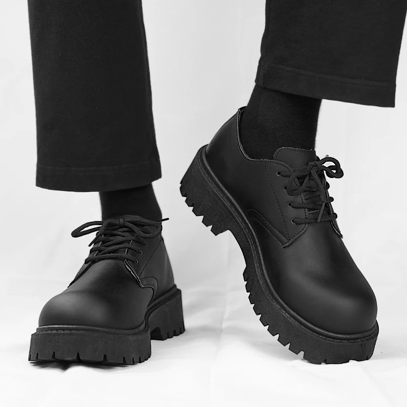 Women Low-top Versatile Autumn British Walking Casual Shoes Men's Leather Shoes Chunck Sole Fashionable Unisex Vulcanized Shoes