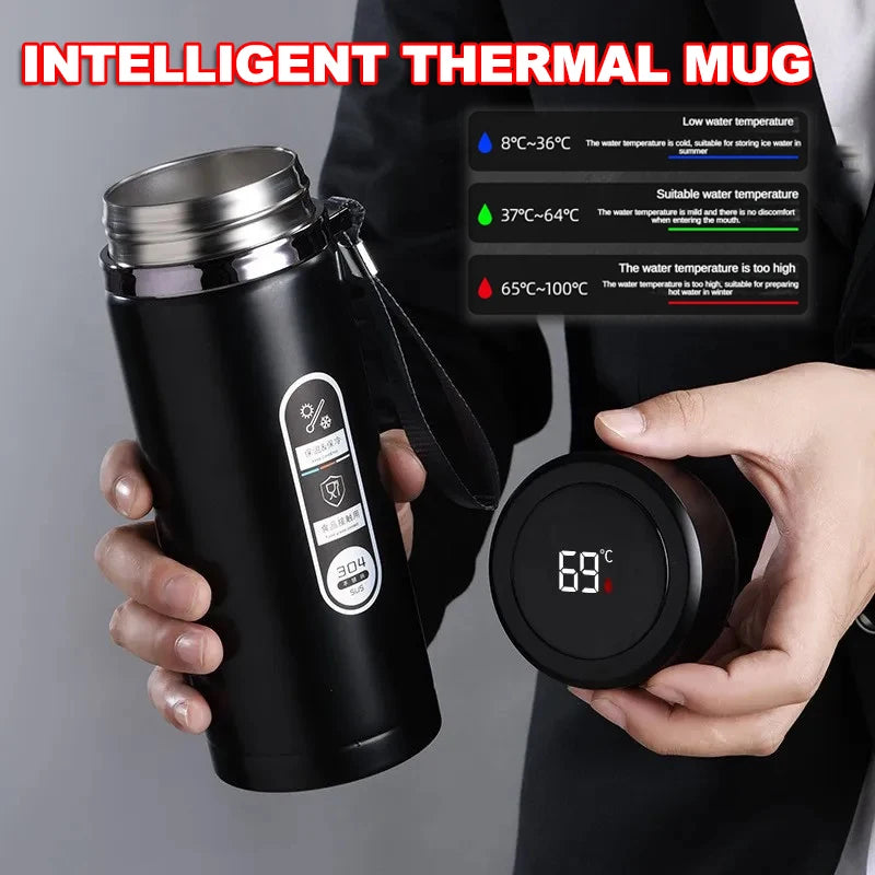 500ML-1Liter Stainless Steel Thermos Bottle with LED Temperature Display Sus304 Tea Water Bottle Vacuum Flask Portable Cups - Clikcy