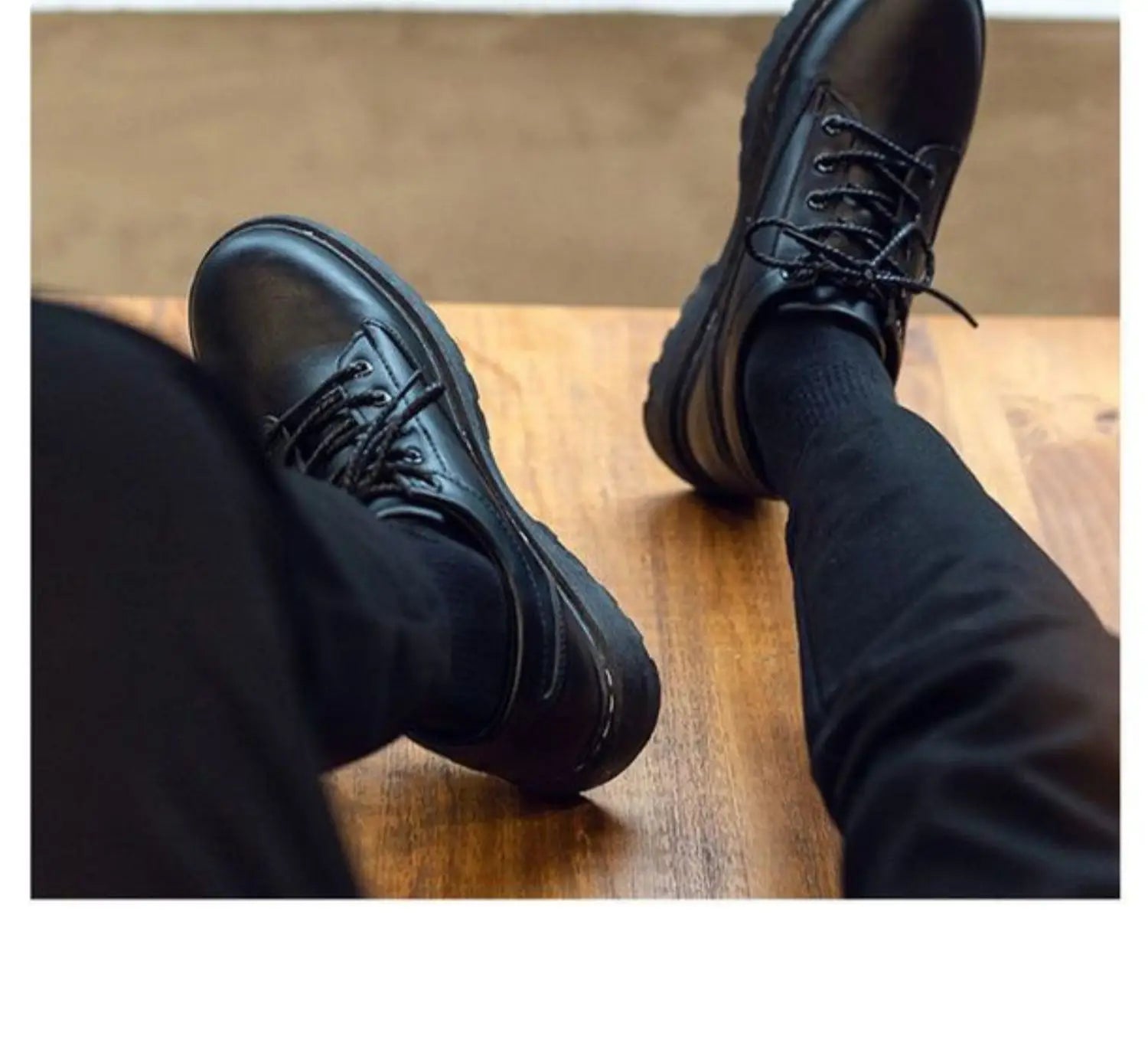 Men's Chef Shoes Casual Work Leather Shoes Business Kitchen Black Shoes Comfortable Breathable PU Insole Rubber Outsole