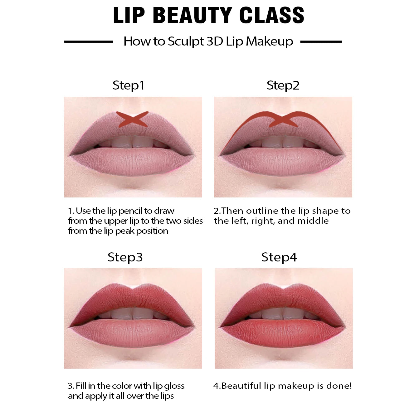 14 Color Nude Matte Lipstick Pencil Long-lasting Waterproof Lip Pencil High Pigmented Lip Liner Lip Makeup Tool - Clikcy