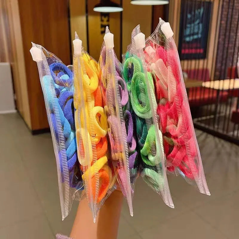 50PCS/SET Girl Hair Tie Special Rubber Band Does Not Harm Hair Children's Rubber Band Towel Ring Small Size Hair Rope - Clikcy