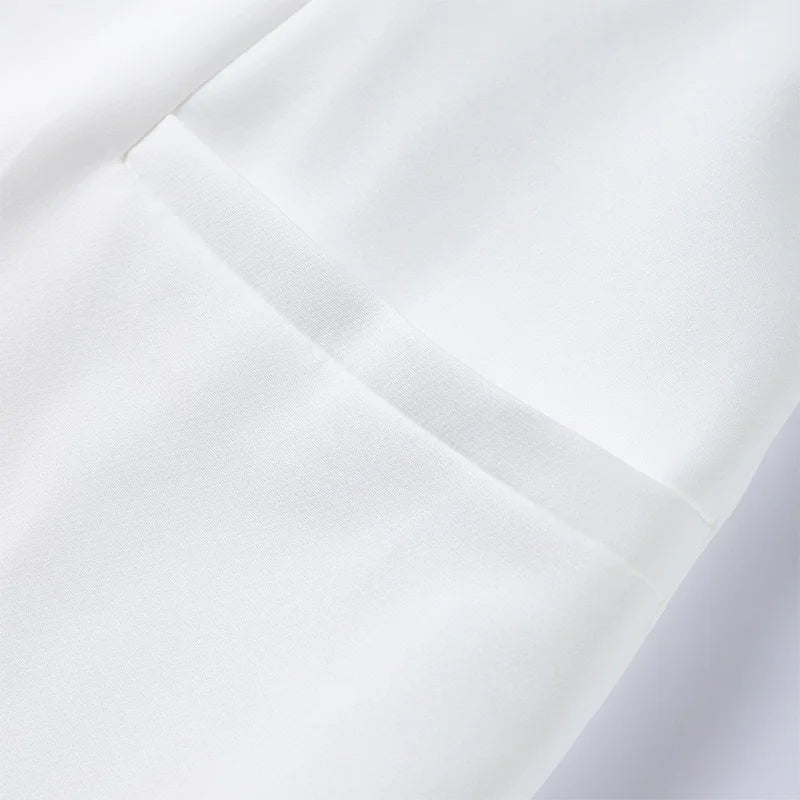 Casual Single Breasted Loose O-neck Blazer Coat Elegant Solid Skirt Set for Women High Waist Skirts Female 2025 Spring Outfit - Clikcy