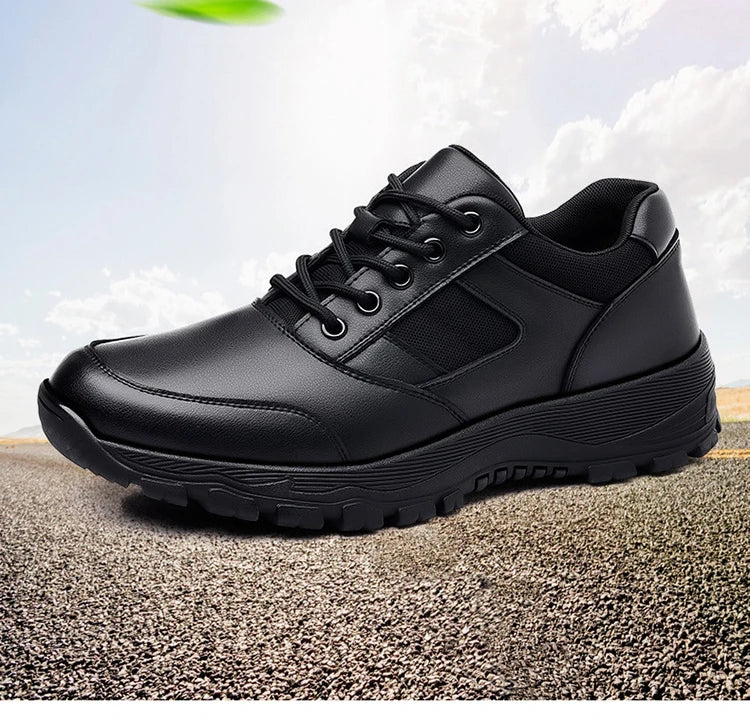 New Platform Cow Leather Casual Sneakers for Men Designer Autumn Winter Cotton Black Outdoor Men's Sports Shoes Zapatos Hombre - Clikcy