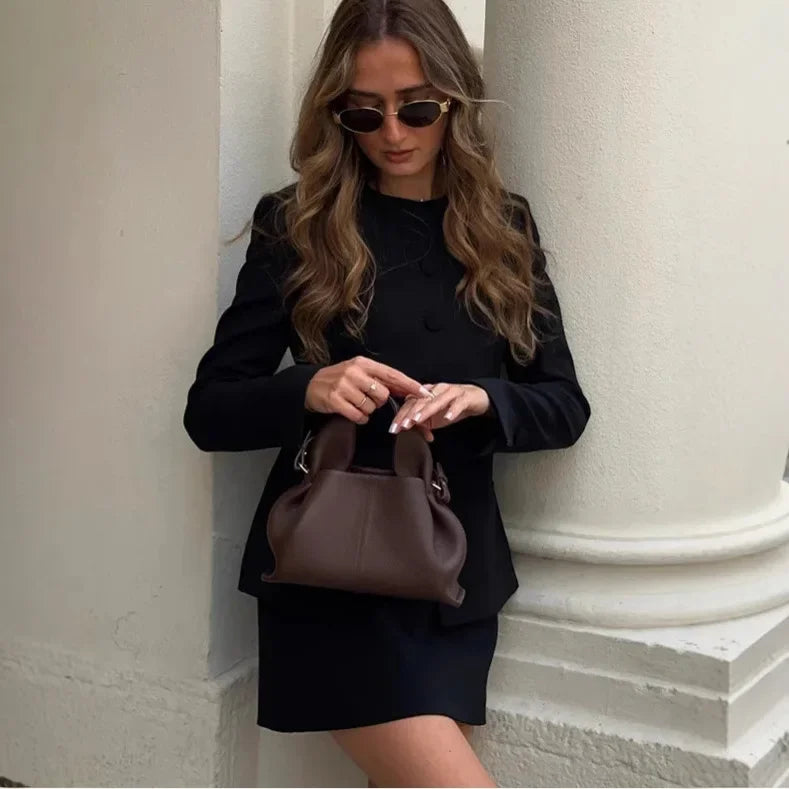 2025 Spring Elegant White French Style Socialite Suit Jacket Cross-Border Independent Station New Model Fashionable Skirt Set - Clikcy