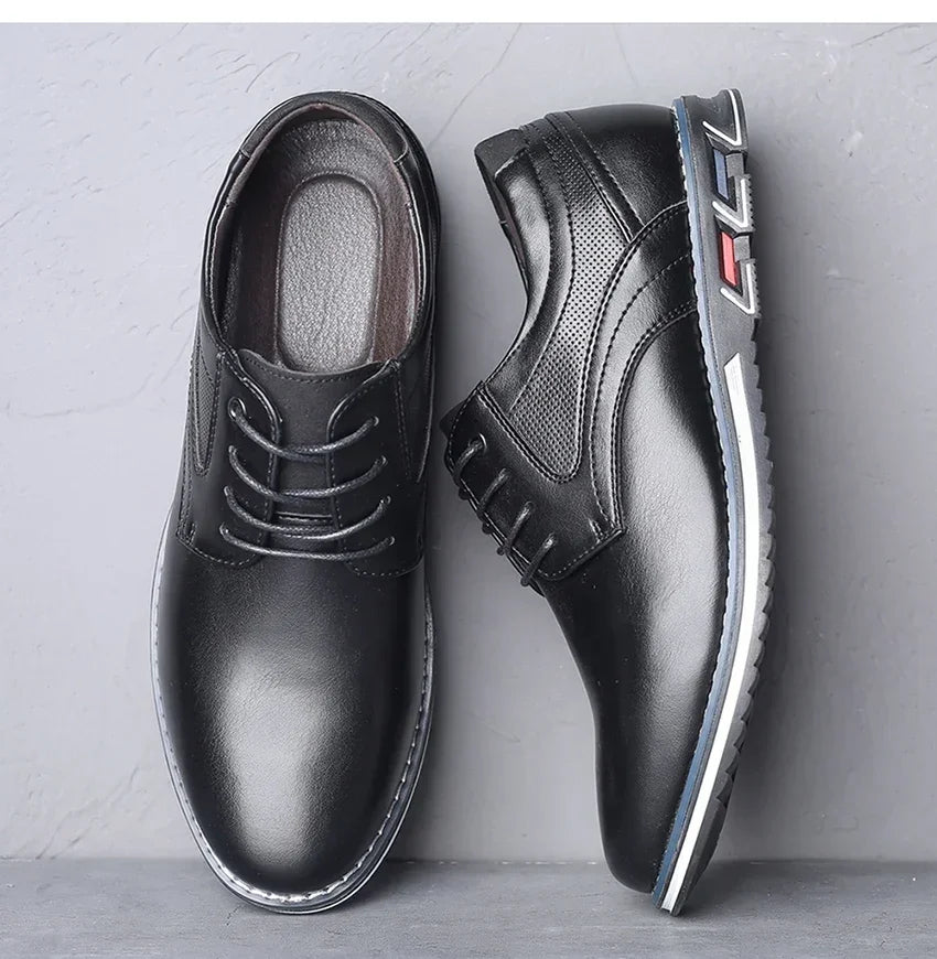 Men's Casual Leather Shoe Spring 2024 Men's Shoes Comfortable Silp on Work Shoes Male Soft Non-slip Loafers Summer Flat Shoe