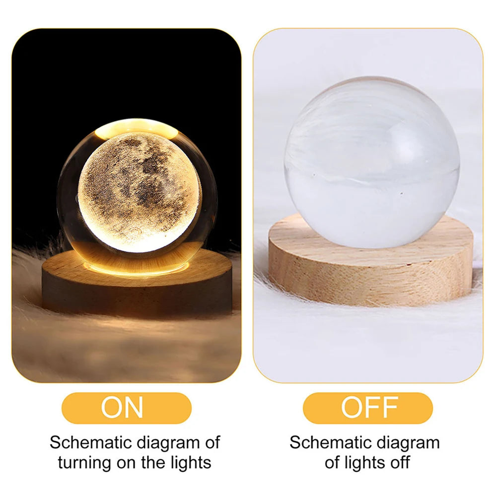 Unique 3D Crystal Ball Lamp with Galaxy and Planetary Projections USB Night Light for Cozy Atmosphere plasma ball - Clikcy