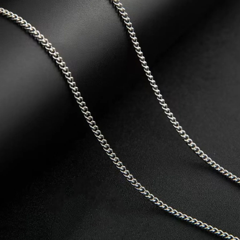 3mm Men's Cuban Chain Necklace Simple Stainless Steel Necklace Fashion Titanium Steel Jewelry Trend Accessories Gift - Clikcy