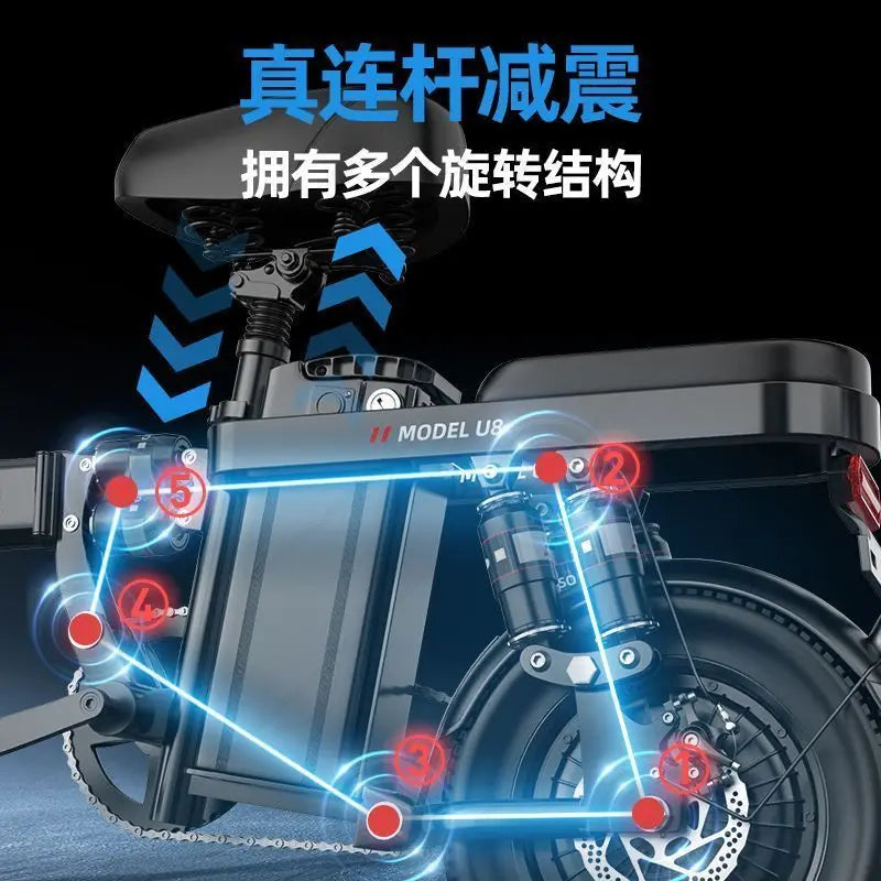 Aluminum alloy electric bicycle, ultra lightweight, portable, compact, foldable, lithium battery electric bike - Clikcy