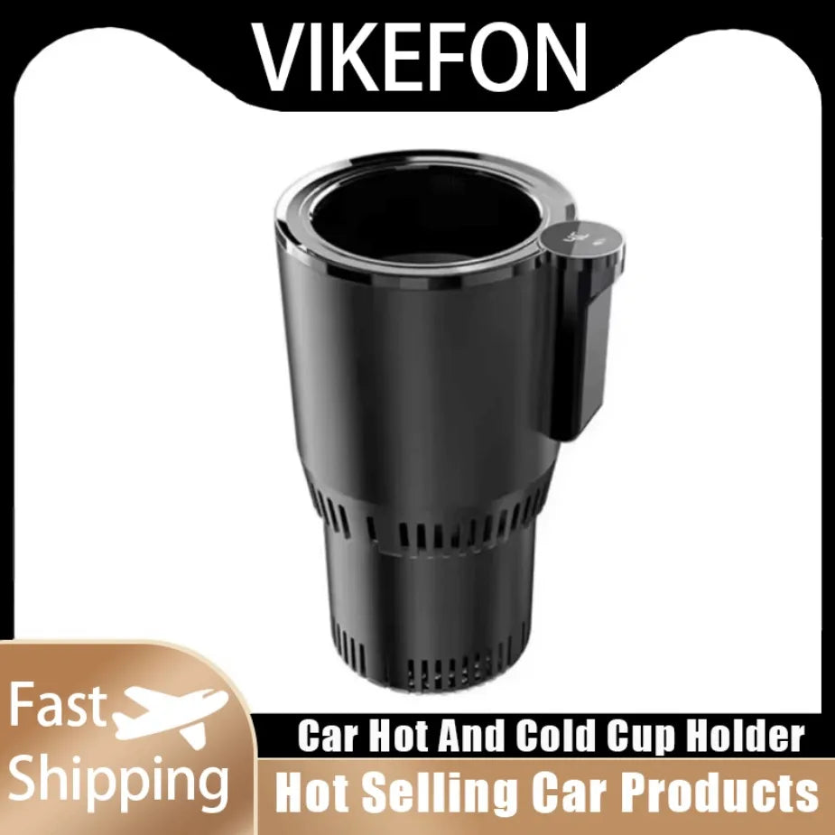 Auto Intelligent Hot and Cold Cup Holder 2-in-1 Smart Cooling Heating Cup Holder Mini Car Refrigerator Office Cool and Heat - Clikcy