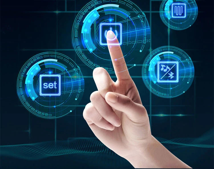 40/50/60CM Round Smart Hotel Bedroom Defogging Decorative Mirror LED Bathroom Mirror 3 Color Adjustable Backlight With - Clikcy