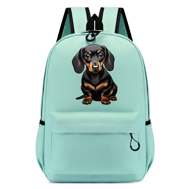 Fashion Children's Backpack Cartoon Dachshund Dog Graphic School Bag Kids Boys Girls Kindergarten Student Schoolbag Back Pack - Clikcy