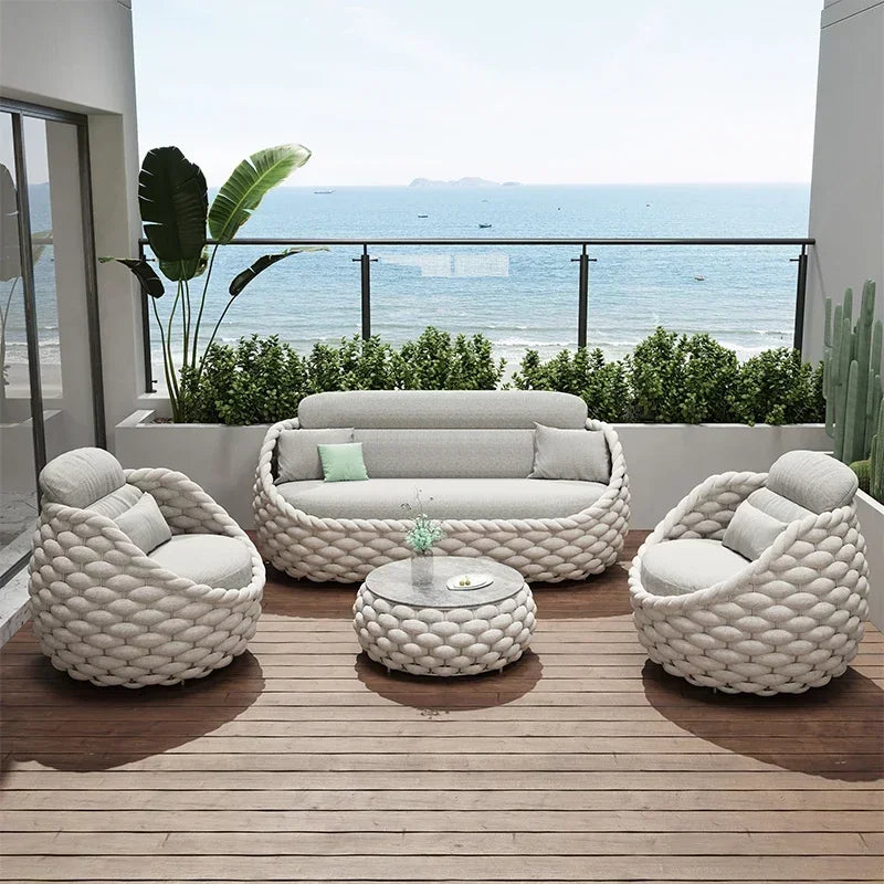 fulin Nordic luxury yard furniture outdoor rattan chair  seating  garden    sofa set - Clikcy