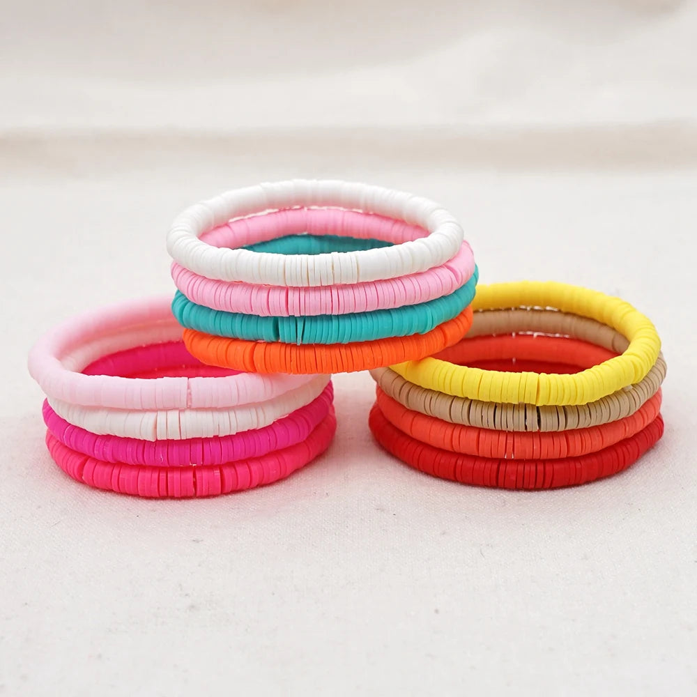 Handmade Colorful Polymer Clay Bracelets Pure Handmade Bead Boho Bracelet for Man and Woman Cheap Items and Free Shipping - Clikcy